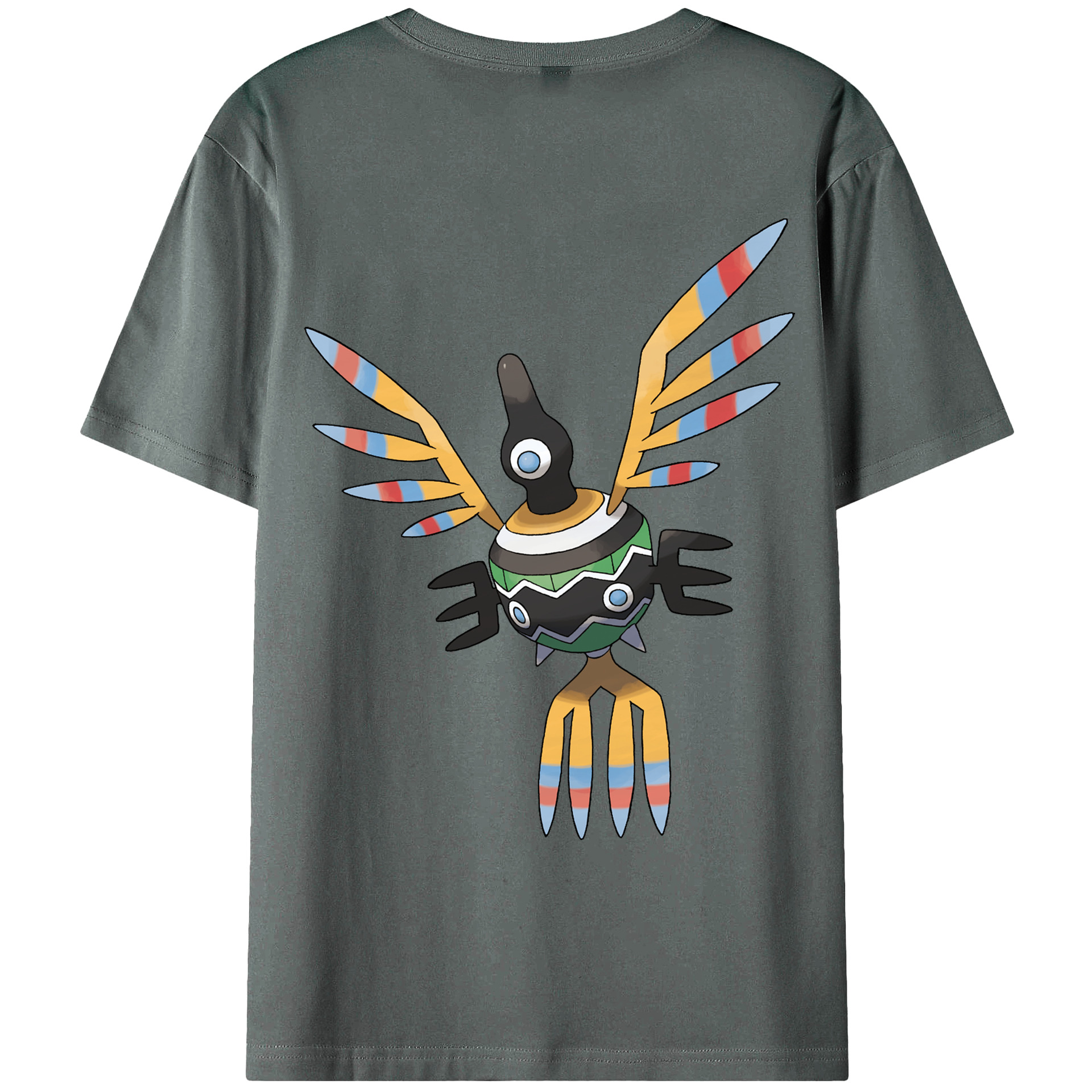 （画像用） ポケットモンスター Pokémon 綿100％ メンズ半袖Tシャツ（バックプリント） 通気性